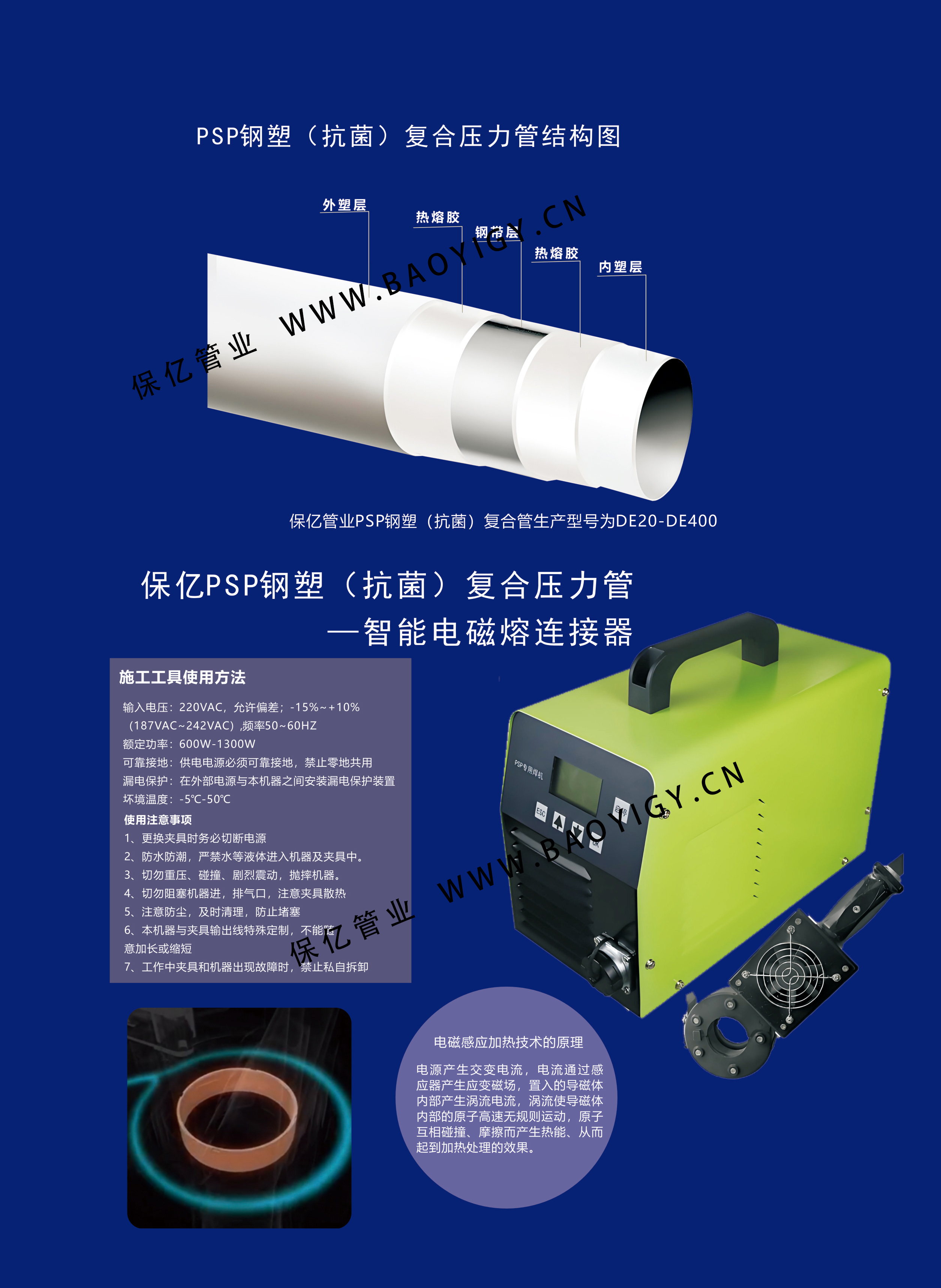 psp钢塑复合管专用焊机-电磁熔夹具焊机介绍